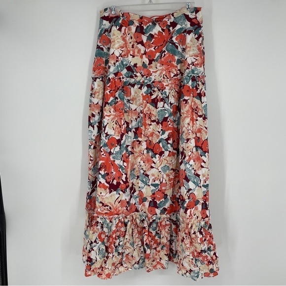 Luna Moon Floral  Tiered Maxi Boho Gypsy Cottage Skirt - Picture 5 of 8